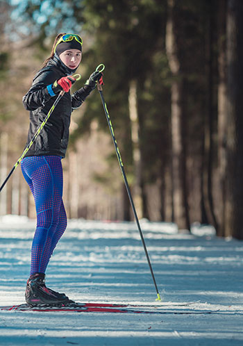 Cross-country skiing on Valle di Comino